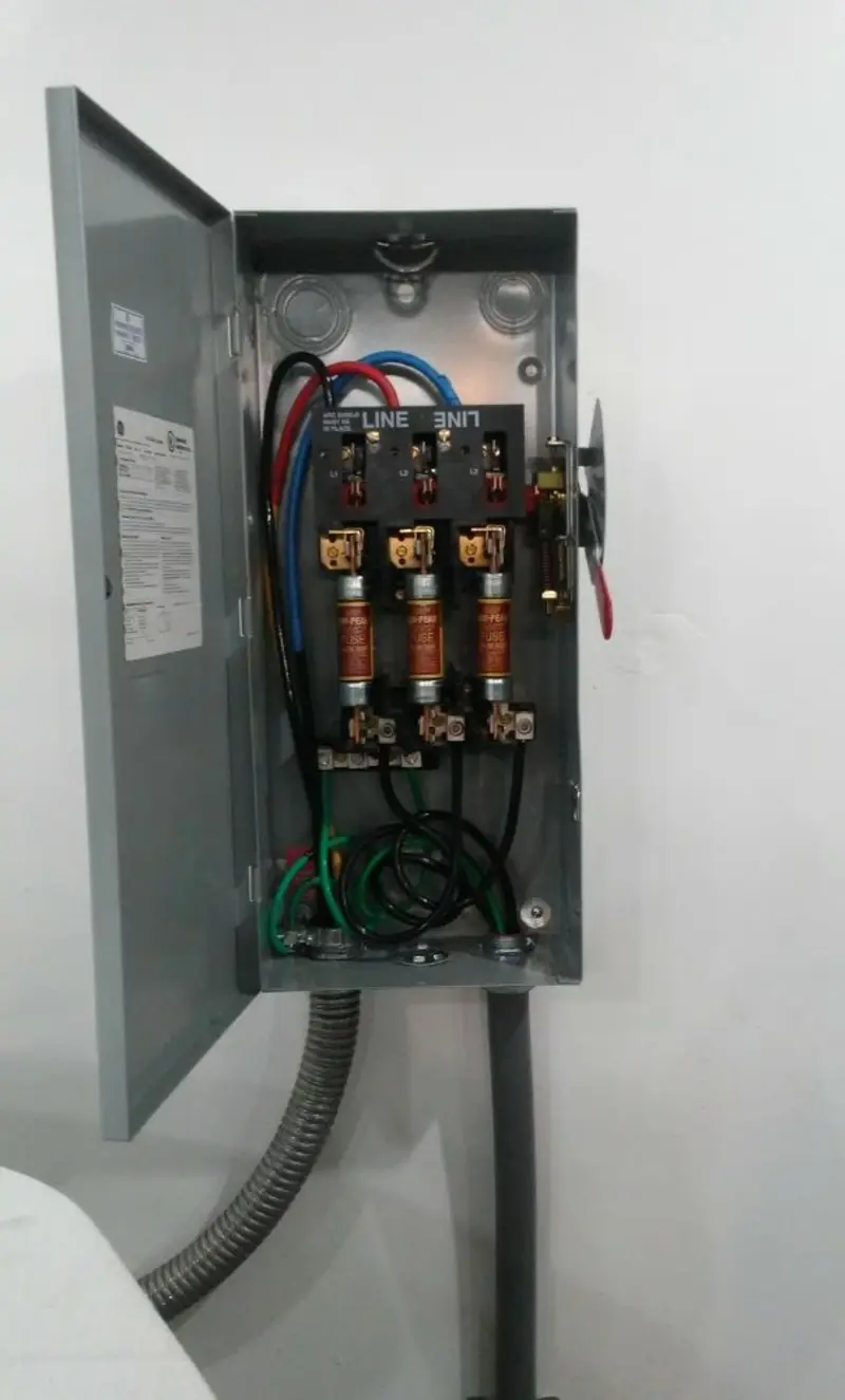Three-phase disconnect switch installed for Electrical Wiring & Rewiring in Peculiar